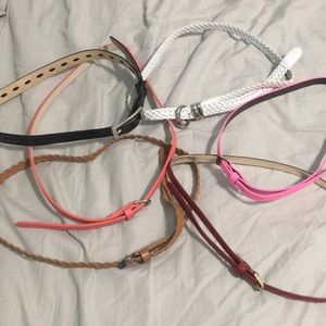Six skinny belts